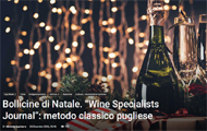 Bollicine di Natale. “Wine Specialists Journal”: metodo classico pugliese